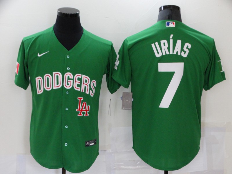 Men's Los Angeles Dodgers #7 Julio Urias Mexican Heritage Night Stitched Baseball Jersey